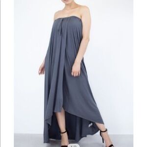 🎊Casa Lee Strapless Gray High and Low Dress🎊